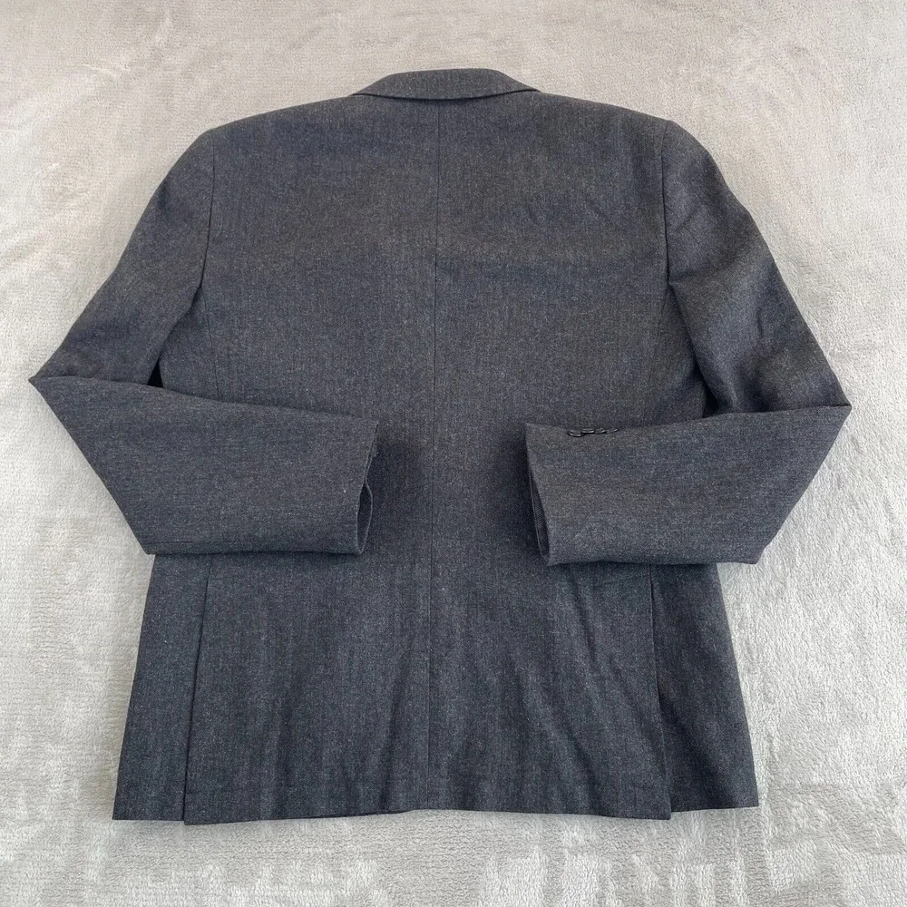John Varvatos Sports‎ Coat Blazer Men 40R Grey Striped Wool Blend 2 Button Front